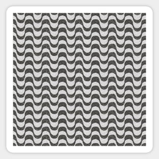 Copacabana Beach Sidewalk Rio de Janeiro, Black and White Portuguese Waves Pattern Sticker